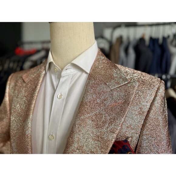 NWT INCREDIBLE One-of-a-Kind Coral Floral Peak Lapel Tom Ford Suit 38R US/48R IT - Picture 8 of 16